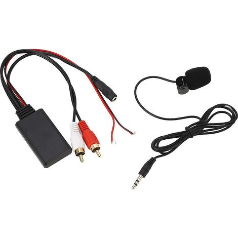Module AUX Bluetooth avec 2 adaptateurs de câble RCA et microphone mains libres pour Alpine et Pioneer