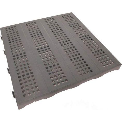 Piastrella in Plastica da Esterno e Giardino 40 x 40 cm Forata equivalente a 1 m2. PEZZI 6 Grigio (1/5)