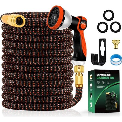 Tuyau de Jardin Extensible 30m avec 10 Fonctions de Pulvérisation, Raccords Métalliques Résistants, Compatible Robinets 1/2" et 3/4", Arrosage Pratique pour Espaces Verts (1/3)
