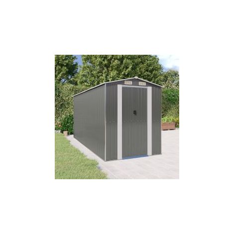 Abri de jardin Gris clair 192x440x223 Acier galvanisé (1/5)