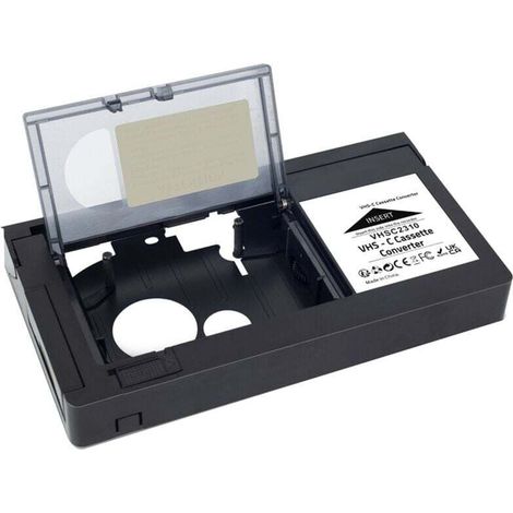 Grid Cool – Convertisseur cassette adaptateur VHSC SVHS-C pour magnétoscope – Compatible 8mm MiniDV Hi8 – Fonctionne avec piles AA alcalines