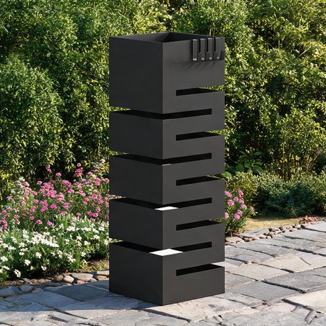 Console schwarz en metall 15,5 x 15,5 x 49 cm (1/5)