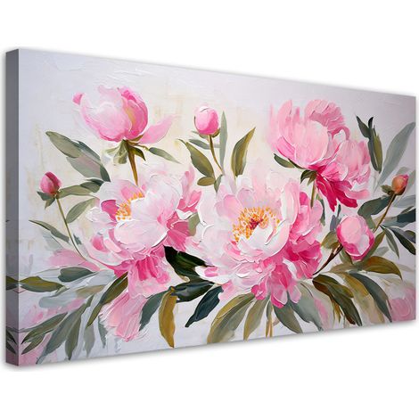 Tableau déco Pivoines Fleurs Bouquet rose 100x50 (1/5)