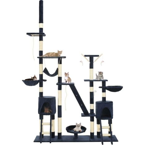 Tiragraffi albero per gatti cuccia per gatti giocattolo peluche sisal 230-250 cm blu 3702049