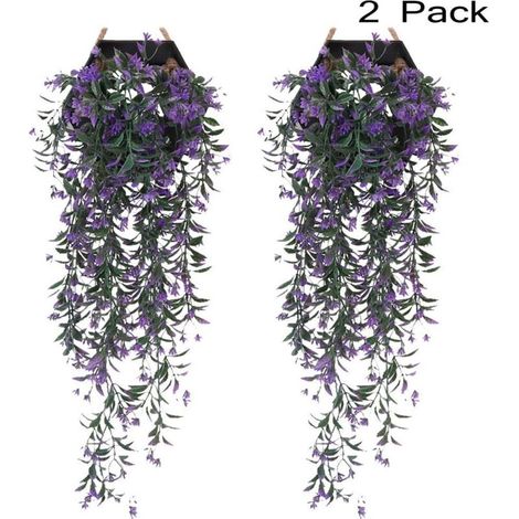2 pezzi di pianta di edera artificiale, edera artificiale, goccia di edera, foglia di edera artificiale, glicine finto, decorazioni per matrimoni, decorazioni per feste in giardino - Viola -