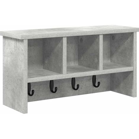 Maison Exclusive - Wandmontierter nachttisch mit Regal Beton Grau