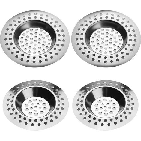 Filtre à Évier en Acier Inoxydable Lot de 4 filtres de drainage, passoire de drainage, bouchon d'évier pour douche, salle de bain ou cuisine Filtre de Vidange pour Evier Lavabo Baignoire (1/5)