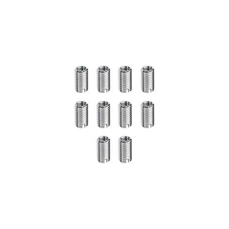 10 Pièces Insert Fileté M8/M10, Insert de Filetage Autotaraudeur, Écrous à Visser M8 x 1,25 mm Femelle, M10 x 1,5 mm Mâle, 12mm Long, Kit de Réparation de Filetage pour Maintenance Matérielle