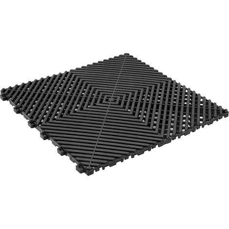 Lot de 20 Dalles de Sol Emboîtables 40 x 40 cm - Revêtement de Sol Drainant pour Garage, Terrasse, Piscine et Atelier - Résistant et Antidérapant (1/5)