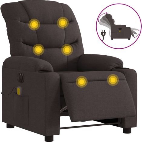 Maison Exclusive - Massagesessel Elektrisch Dunkelbraun Stoff