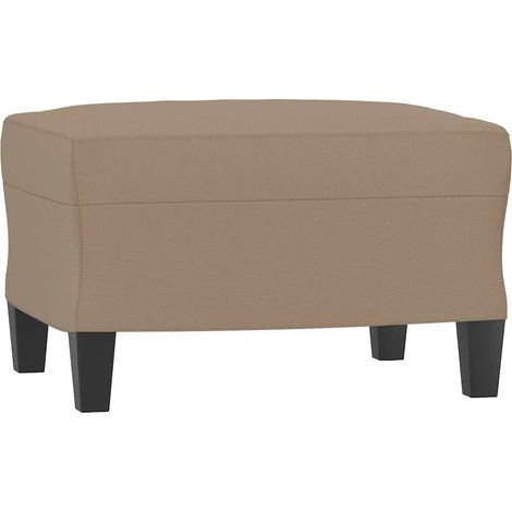 vidaXL Reposapiés de cuero sintético color capuchino 60x50x41 cm (1/2)