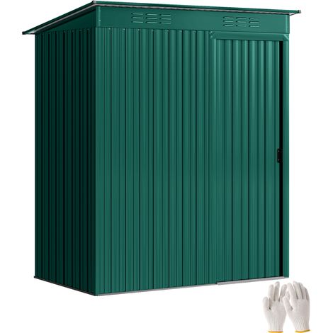 Outsunny 5 x 3.5ft Metal Garden Shed with Effortless Assembly, Green