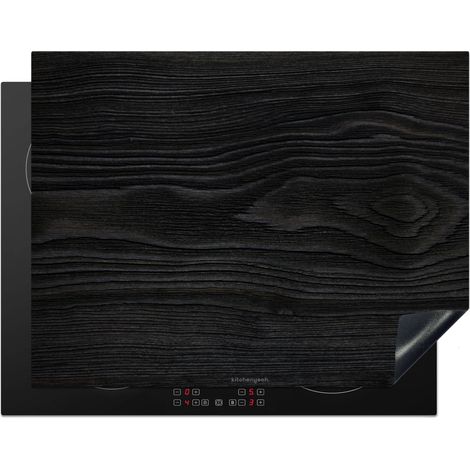 Induction Hob Protector Black - Wood look 77x59 cm