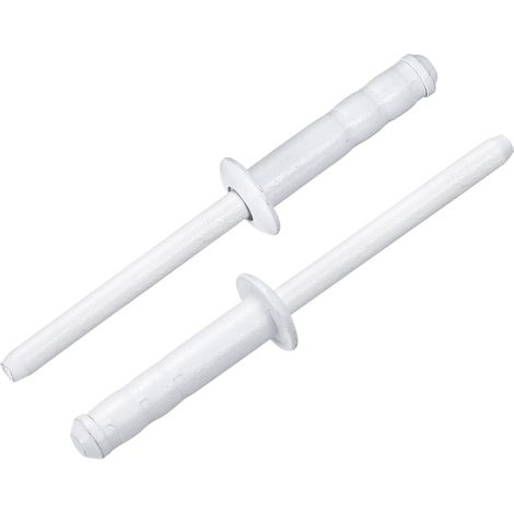 50 Pièces Rivets Aveugles En Aluminium 4.8 x 20 mm, Tête Bombée Multi-Prise À Mandrin En Acier pour Réparation Automobile, Meuble, Bricolage, Blanc (1/5)