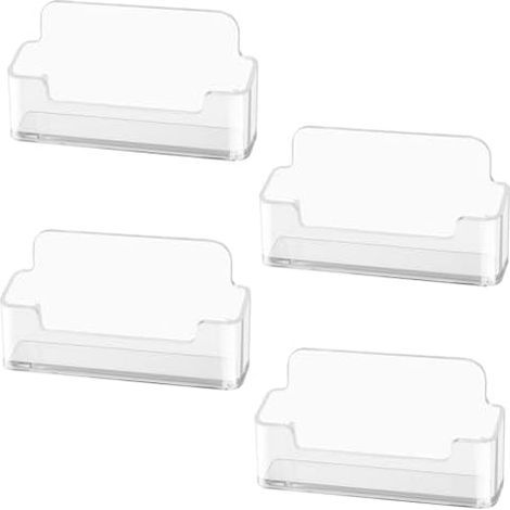 Visitenkartenhalter, 4-teiliges Set aus transparenten Acryl-Visitenkartenhaltern, Visitenkartenständer für Hotels, Theken und Büros