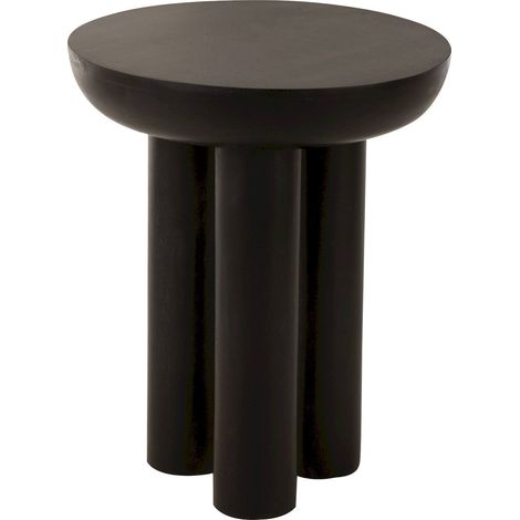 Table d'appoint design en bois de manguier noir élégante - noir bois de manguier (1/4)