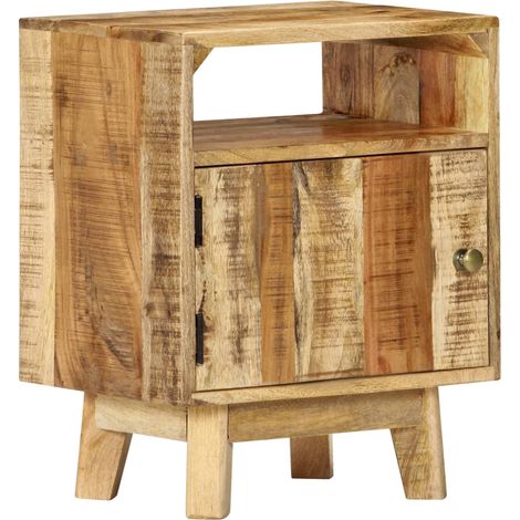Nachttisch 40x30x50 cm Raues Mangoholz