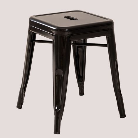 Tabouret bas 45 cm empilable en acier Lix SKLUM Noir