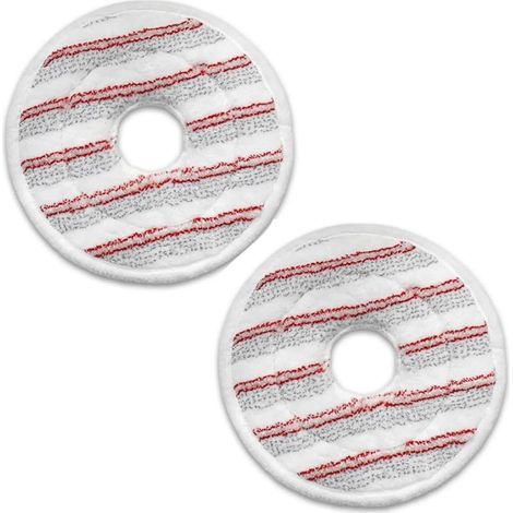 Tampons de rechange pour têtes de balai Vileda Clean Spin, têtes de balai en microfibre lavables (2 rouges). (1/5)