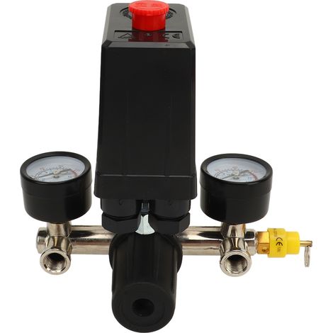 Le kit de compresseur d'air comprend une vanne CE, une vanne NIFA, un manomètre en fer à capuchon noir et un raccord rapide américain en laiton. (1/5)