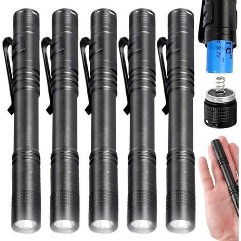 5 Pack Mini LED Flashlight, Waterproof, Guest Gift, Outdoor, Camping, Hiking, Repair, Emergency, 2 AAA Batteries (Not Included) (1/5)