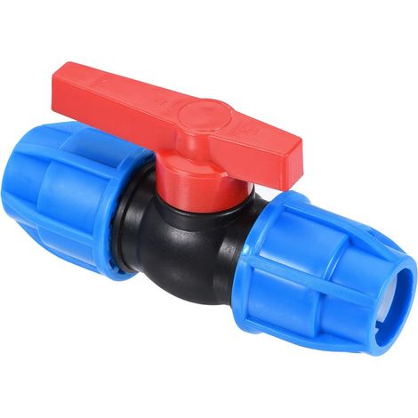 Bille Vanne - PE Plastique Fermeture Arrêt Interrupteur Appliquer vers Jardin Irrigation et Aquariums (25mm, Noir Bleu Rouge) (1/5)