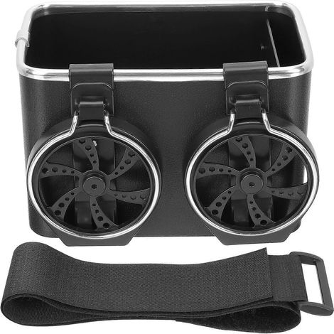 Boîte de rangement pour accoudoir de voiture, boîte de rangement pour voiture, porte-gobelet, boîte à mouchoirs pour véhicule, porte-gobelet avec ceinture-17x11.5cm-Black (1/2)
