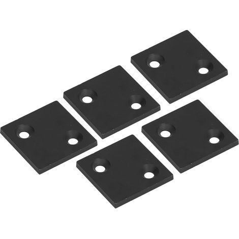5 Pièces Couvercles de Fente Double en Alliage d'Aluminium Noir pour Profilés Industriels (1/5)
