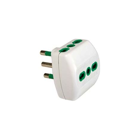 ADATTATORE TRIPLO 2 POLI + TERRA 16A BIANCO- - bianco 82180 - 5 pezzi FANTON