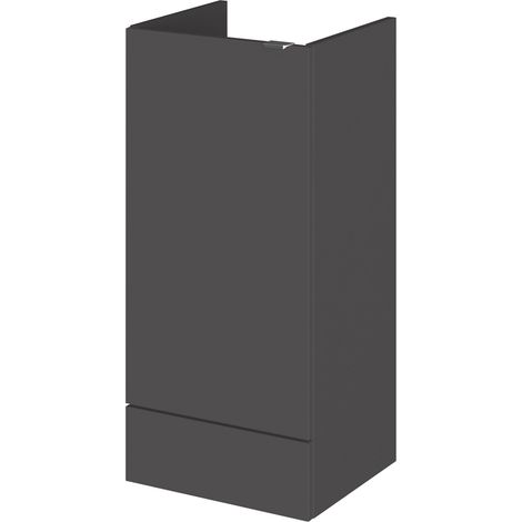 Hudson Reed Fusion Gloss Grey 400mm Floor Standing Single Door Storage Unit - OFF984 (1/3)