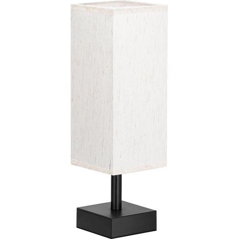 Lampe de table de chambre à coucher - lampe de chevet, veilleuse minimaliste avec abat-jour carré en tissu, lampe de table de lecture pour chambre d'enfant, salon bureau dortoir (1/5)