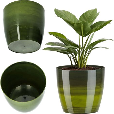 KADAX Blumentopf, Pflanzkübel, Blumenkübel aus Kunststoff, rund, 12 cm, Grün