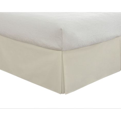 levinsohn Microfiber Tailored Style Bed Skirt with Classic 14 inch Drop Length Stile Plissettato, Microfibra, Avorio, Coppia (1/5)