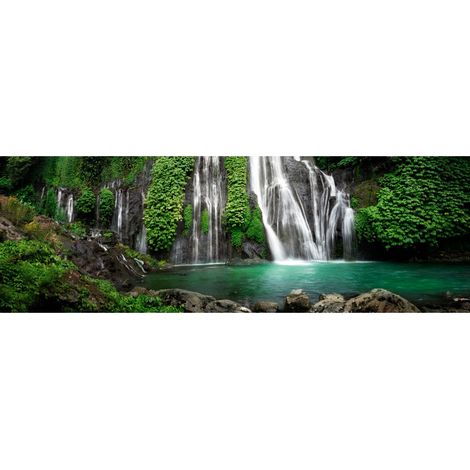 Tableau sur toile lacs de plitvice 30x97 cm - Impression sur Toile Murale Décorative - Image imprimée en HD sur Toile - Toile sur Châssis en Bois FSC - Fabriqué en France (1/5)