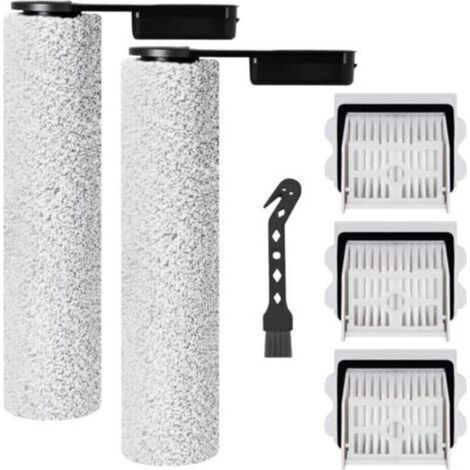 pair Rouleau de brosse de rechange et filtre HEPA pour roborock Flexi Lite Aspirateur, 2 rouleaux de brosse, 3 filtres HEPA, 1 brosse de nettoyage (1/3)