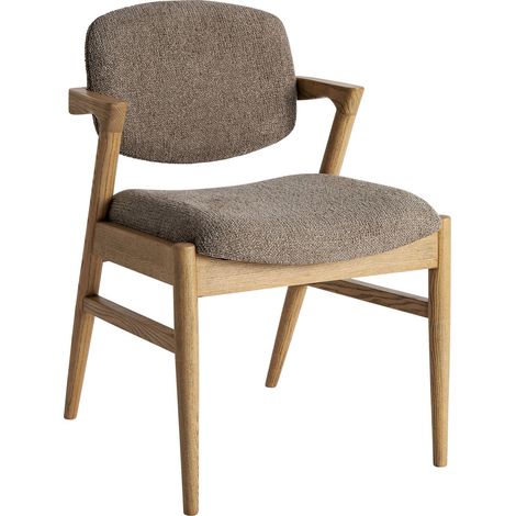 Chaise contemporaine en bois de frêne - bois brun et taupe (1/5)