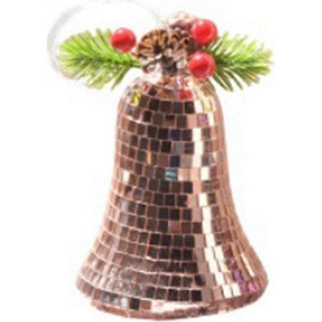 Cloches de Noël, pendentifs, décorations de Noël, cloches à suspendre au sapin, cadeaux de Noël, or rose (1/5)