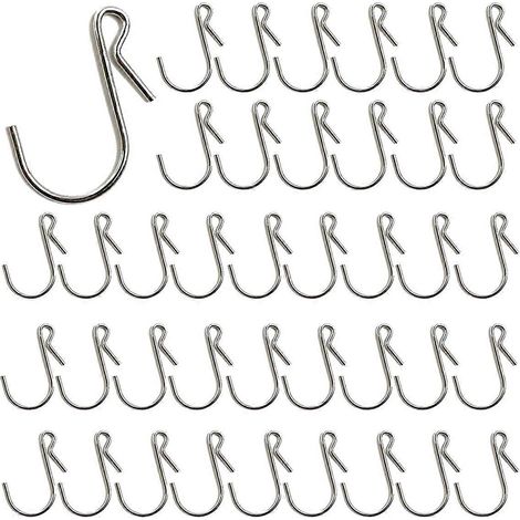 Lot de 100 crochets de suspension pour gouttière, clips pour décorations lumineuses de Noël, couleur argent (1/5)