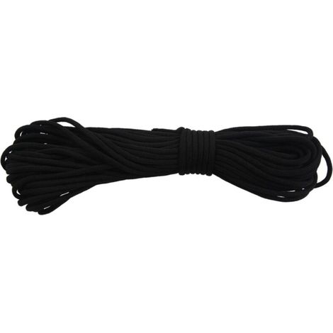 Cuerda negra para tiendas de campaña, 5 mm de diámetro, alta resistencia. (1/4)