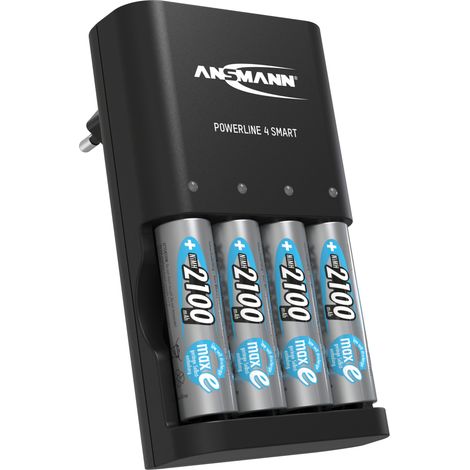 ANSMANN Chargeur pour piles Powerline 4 Smart (1 pce) + 4 piles HR6 2100mAh (1/5)