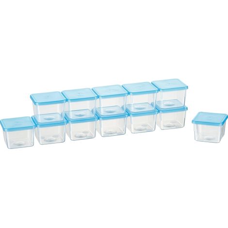 Lot de 12 mini-boîtes de congélation rectangulaires 0,08 l, dimensions 5 x 5 x 4 cm, pour stockage alimentaire au congélateur