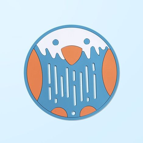 Dessous de verre silicone mignon, lot de coasters pour boissons, protection de table (bleu) (1/5)