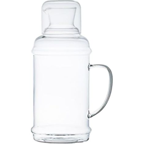 Bouteille Verre Résistante Chaleur Carafe à Eau Froid Volume Idéale Pour Boissons Fraches à Domicile Avec Couvercle Pratique Style Rétro (1/5)