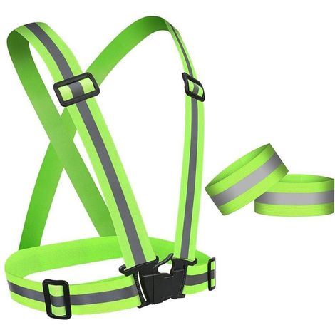 Gilet de sécurité réfléchissant réglable avec brassards pour activités extérieures (1/5)