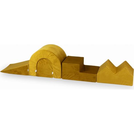 Spielplatz aus samtig-goldenem Schaumstoff, 5-teilig