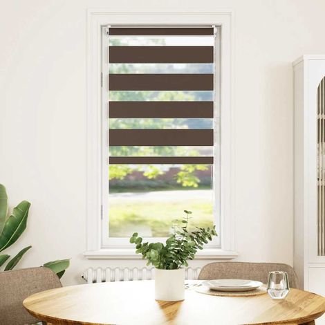 Zebra-Rollo 80,9 x 150 cm, Stoffbreite 76,7 cm, Kaffeebraun