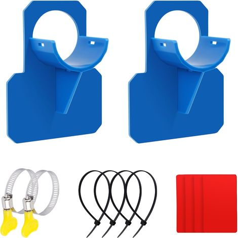 Support tuyau piscine RUNEAY 30-37 mm, 2 unités, bleu, maintien robuste pour raccordement durable. (1/5)