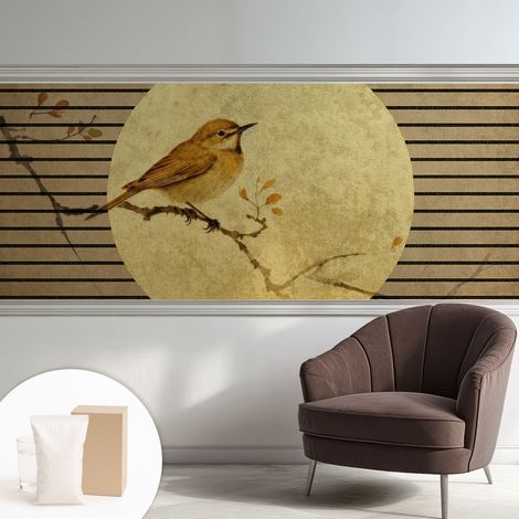 Tapete Vliestapete mit Kleber - Wanddekoration Wohnzimmer - Tapete Schlafzimmer Vogelharmonie 250x104 cm (1/5)