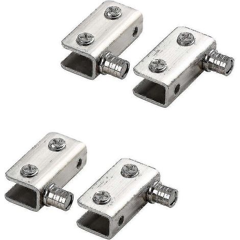 Lot de 4 charnières pour porte en verre, pivot à 90°, sans perçage, en acier inoxydable, compatibles avec du verre de 5 à 8 mm - Yvan (1/3)