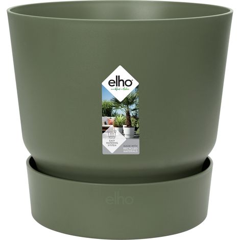 Pot de fleurs rond Greenville pour intérieur et extérieur Vert Ø 14 x H 13 cm - PANGIVO (1/5)